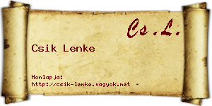 Csik Lenke névjegykártya